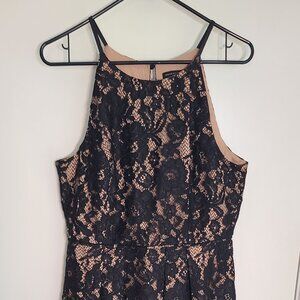 Elegant Evening Lace Fit & Flare Midi WHBM Dress